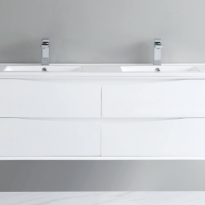 60" Wall mount Vanity Glossy White