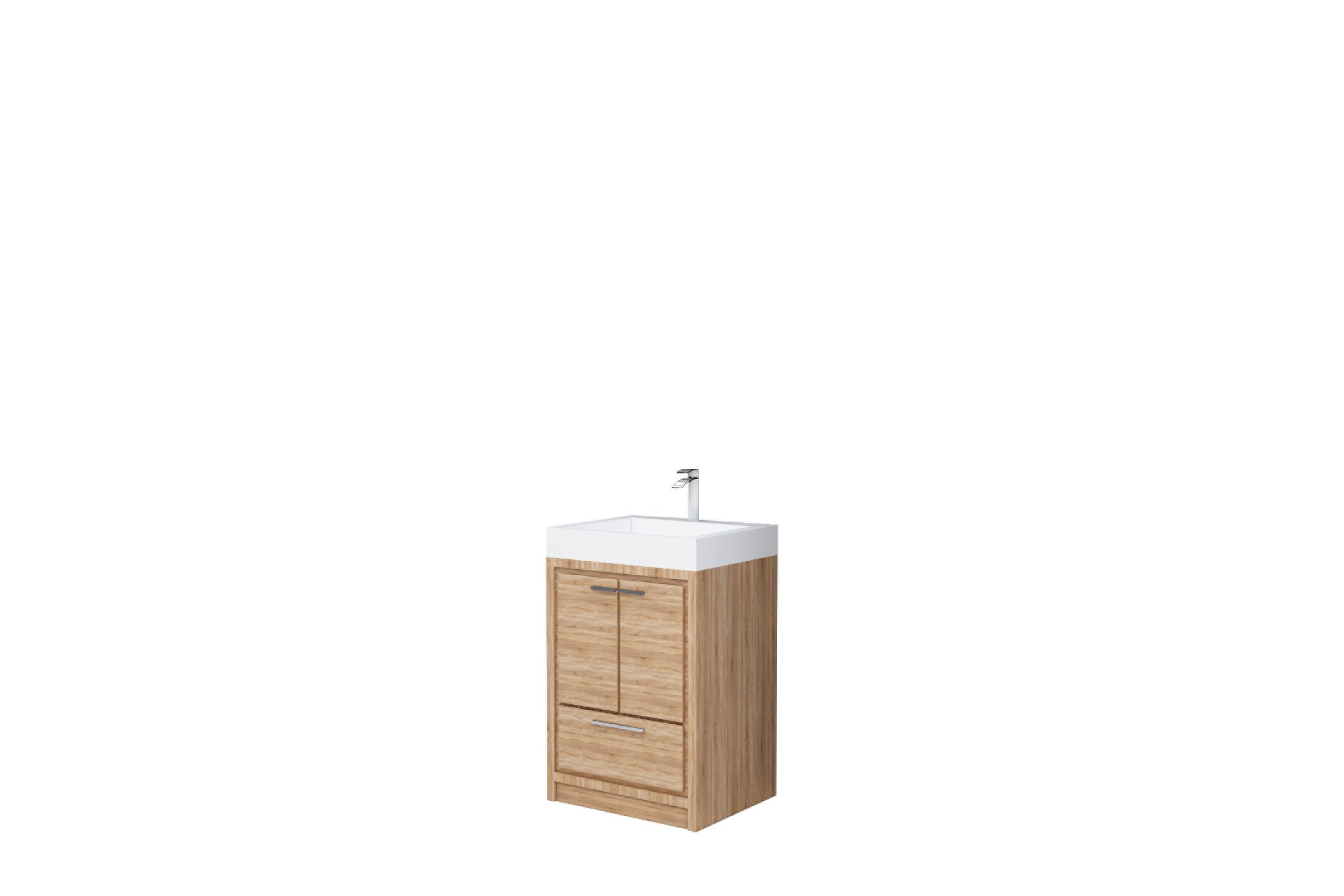 AURA 24″ Freestanding Sonoma Color with Solid Surface Top