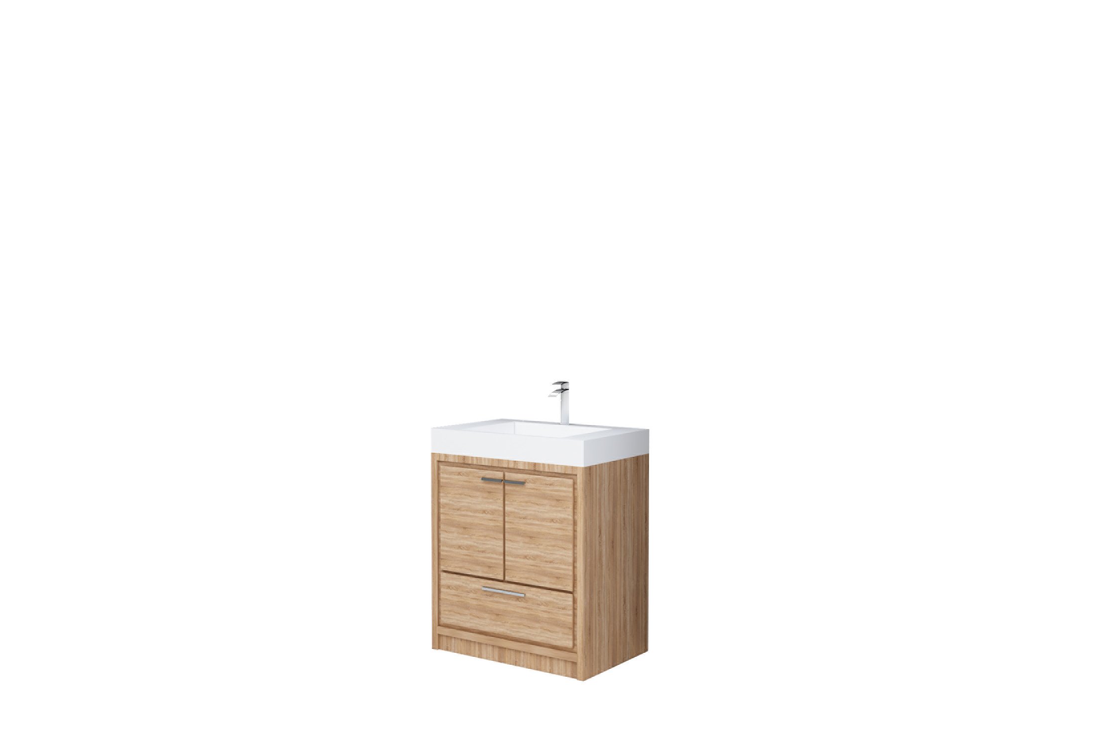 AURA 30″ Freestanding Sonoma Color with Solid Surface Top
