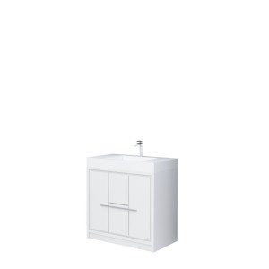 AURA 36″ Freestanding White Color with Solid Surface Top