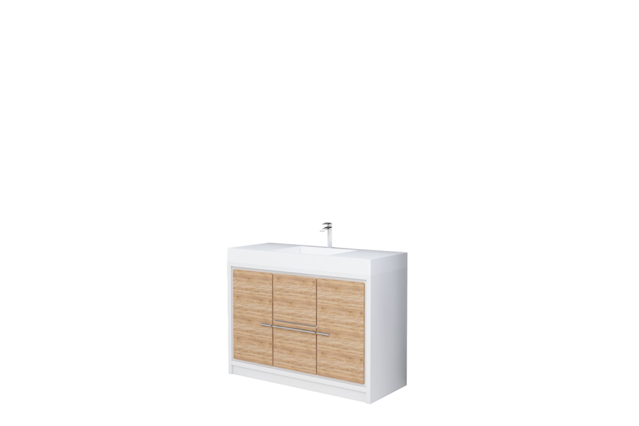 AURA 48″ Freestanding Sonoma White Color with Solid Surface Top