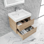 Queen 24" Full Sonoma Wall Mount Single Sink Modern Bathroom Vanity