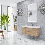 Queen 48" Full Sonoma Wall Mount Single Sink Modern Bathroom Vanity