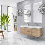 Queen 60" Full Sonoma Wall Mount Double Sink Modern Bathroom Vanity