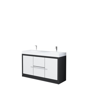 AURA 60″ Freestanding Antrachite White Color with Solid Surface Top