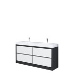 AURA 72″ Freestanding Antrachite White Color with Solid Surface Top