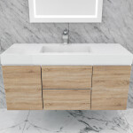 Queen 48" Sonoma White Wall Mount Single Sink Modern Bathroom Vanity