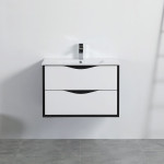 30" Wall Mount Vanity Black & White