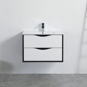 30" Wall Mount Vanity Black & White