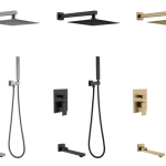 Shower Set Square Matte Black