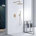 Shower Set Round Brushed Gold