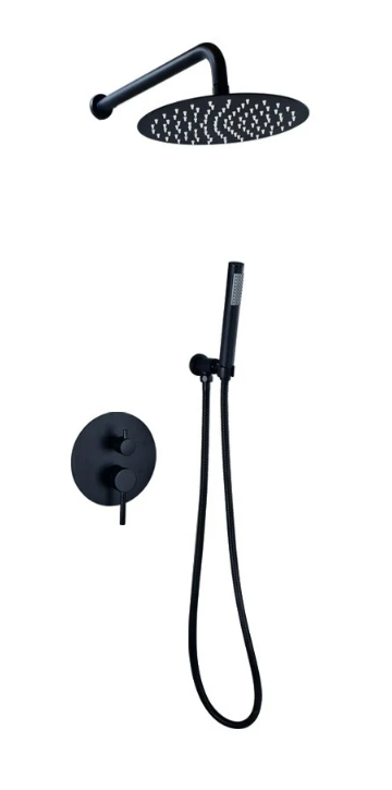 Shower Set Round Matte Black