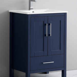 24" Vanity Freestanding with two doors and  one drawer. Navy Blue