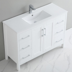 48" Vanity Freestanding with two doors and 6 drawers.