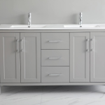 60" Vanity Freestanding with four doors and three drawers, NavyBlue color