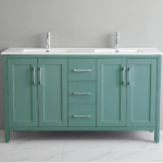60" Vanity Freestanding with four doors and three drawers, NavyBlue color
