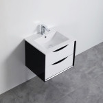 24" Wall Mount Vanity, Black & White