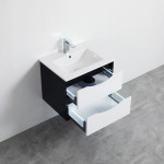 24" Wall Mount Vanity, Black & White