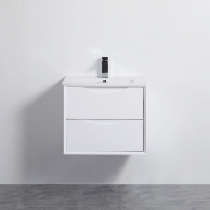 24" Wall Mount Vanity, Glossy White