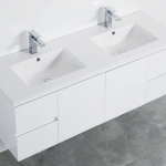48" Wall Mount Vanity Glossy Gray