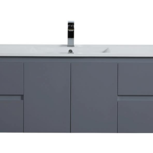 48" Wall Mount Vanity Glossy Gray