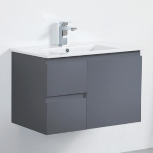 30" Wall Mount Vanity Glossy Gray
