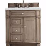 Bristol 30IN Single Vanity Whitewashed Walnut w/ 3 CM Ethereal Noctis Silestone Top