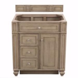 Bristol 30IN Single Vanity Cabinet Whitewashed Walnut