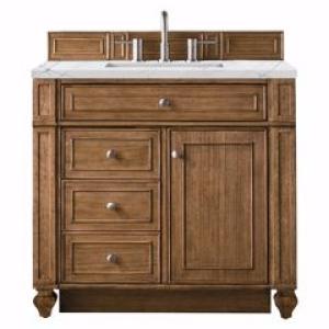 Bristol 36IN Single Vanity Saddle Brown w/ 3 CM Ethereal Noctis Silestone Top