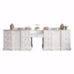 De Soto 118IN Double Vanity Set Bright White w/ 3 CM Carrara Marble Top