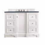 De Soto 48IN Single Vanity Bright White w/ 3 CM Charcoal Soapstone Silestone Top