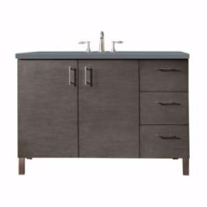Metropolitan 48IN Single Vanity Silver Oak w/ 3 CM Cala Blue Silestone Top