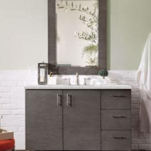 Metropolitan 48IN Single Vanity Silver Oak w/ 3 CM Eternal Jasmine Pearl Silestone Top