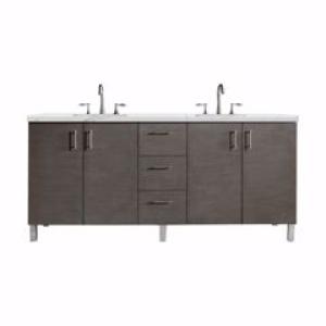 Metropolitan 72IN Double Vanity Silver Oak w/ 3 CM Ethereal Noctis Silestone Top