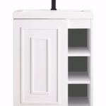 Alicante 24IN Single Vanity Glossy White w/ White Glossy Composite Stone Top