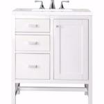 Addison 30IN Single Vanity Glossy White w/ 3 CM Eternal Jasmine Pearl Silestone Top