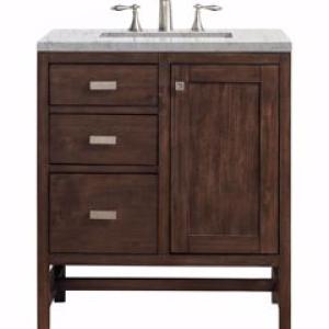 Addison 30IN Single Vanity Mid-Century Acacia w/ 3 CM Eternal Jasmine Pearl Silestone Top