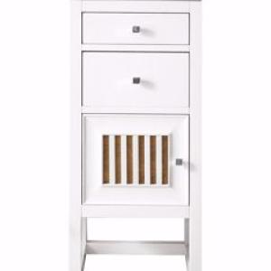 Athens 15IN Base Cabinet w/ Drawers and Left Door Glossy White w/ 3 CM Arctic Fall Solid Surface Top