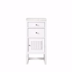 Athens 15IN Base Cabinet w/ Drawers and Right Door Glossy White w/ 3 CM Eternal Jasmine Pearl Silestone Top