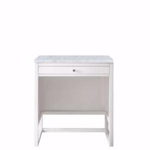Athens 30IN Countertop Unit Glossy White w/ 3 CM Carrara Marble Top