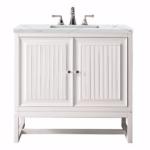 Athens 36IN Single Vanity Glossy White w/ 3 CM Ethereal Noctis Top