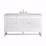 Athens 60IN Single Vanity Glossy White w/ 3 CM Eternal Jasmine Pearl Silestone Top