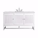 Athens 60IN Single Vanity Glossy White w/ 3 CM Ethereal Noctis Top