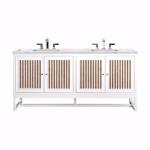 Athens 72IN Double Vanity Glossy White w/ 3 CM Ethereal Noctis Top
