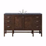 Addison 60IN Single Vanity Mid-Century Acacia w/ 3 CM Charcoal Soapstone Silestone Top