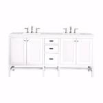 Addison 72IN Double Vanity Glossy White w/ 3 CM Eternal Jasmine Pearl Silestone Top