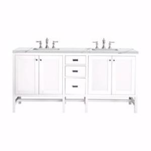 Addison 72IN Double Vanity Glossy White w/ 3 CM Ethereal Noctis Top