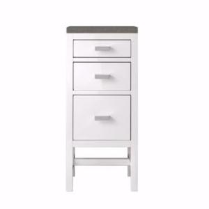Addison 15IN Base Cabinet Glossy White w/ 3 CM Grey Expo Silestone Top