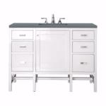 Addison 48IN Single Vanity Glossy White w/ 3 CM Cala Blue Top