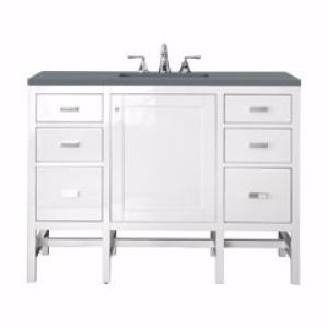 Addison 48IN Single Vanity Glossy White w/ 3 CM Cala Blue Top